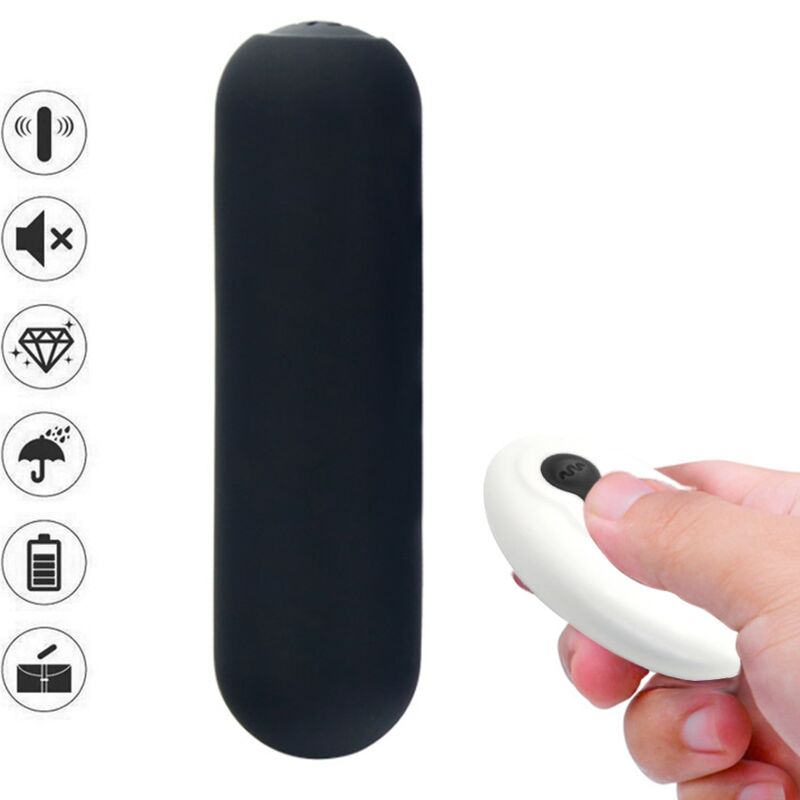 ARMONY - SPLASH JOIE VIBRATOR BULLET SILICONE REMOTE CONTROL 10 VIBRATIONS 75 X 19 CM BLACK - NOCTURNA DESIRES