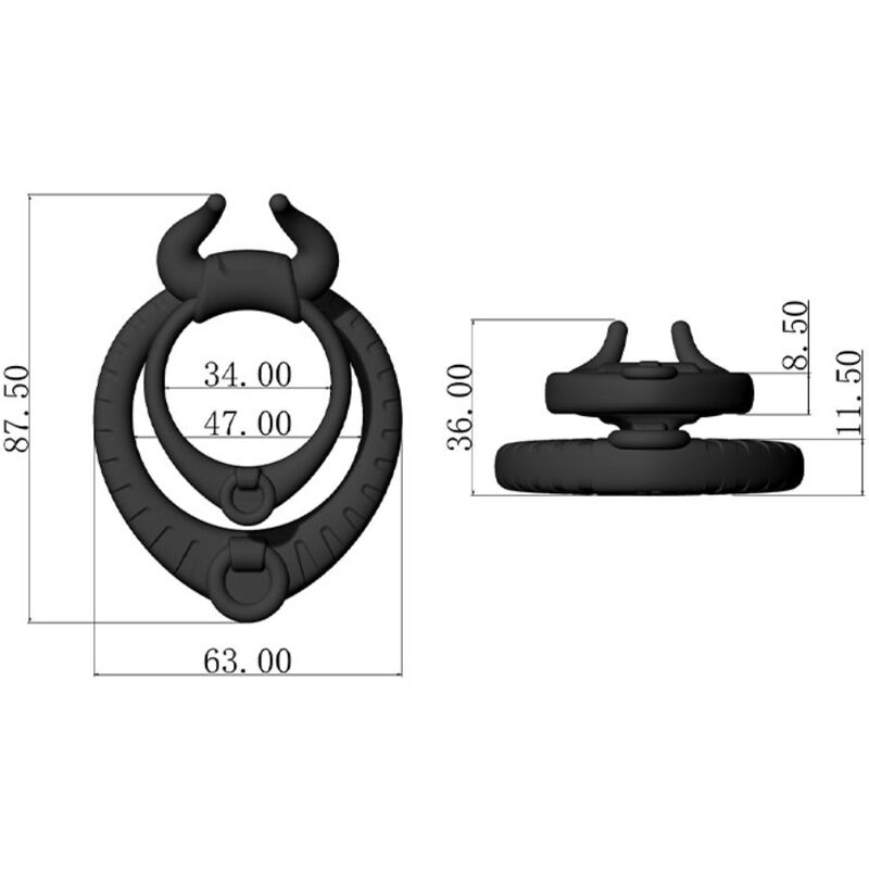 ARMONY - BULL'S PASION RING BLACK - NOCTURNA DESIRES
