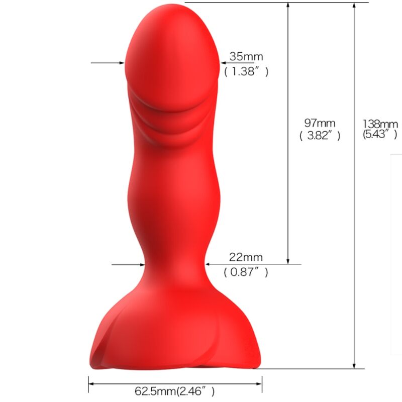ARMONY - EXTREME A BLOOM ROSE VIBRATOR & ANAL PLUG REMOTE CONTROL RED - NOCTURNA DESIRES