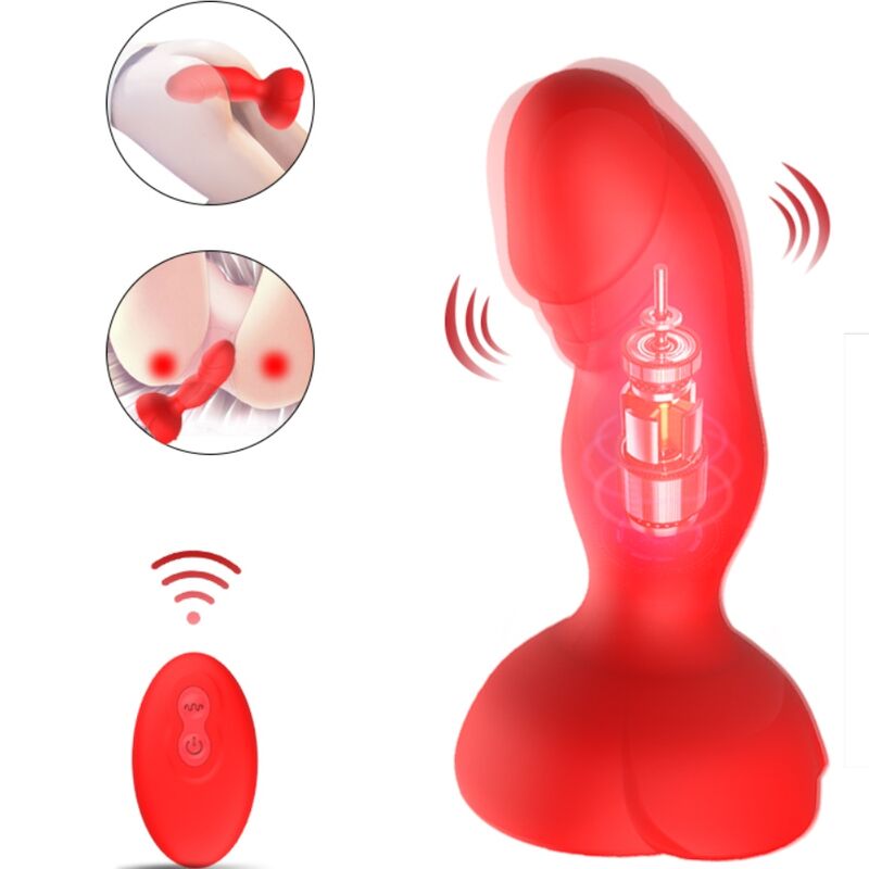 ARMONY - EXTREME A BLOOM ROSE VIBRATOR & ANAL PLUG REMOTE CONTROL RED - NOCTURNA DESIRES