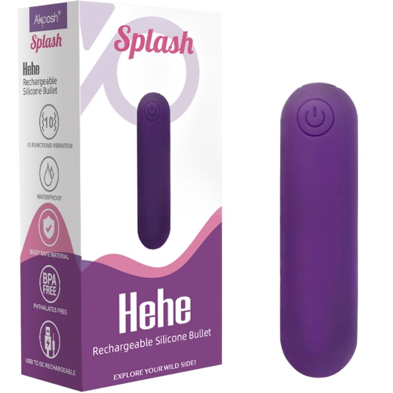 ARMONY - SPLASH HEHE VIBRATOR BULLET SILICONE 10 VIBRATIONS 65 X 15 CM PURPLE - NOCTURNA DESIRES
