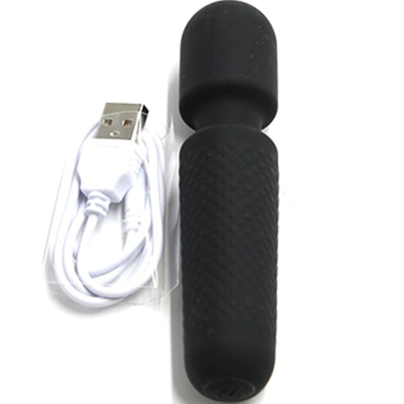 ARMONY - YOUR MAGIC MASSAGER & VIBRATOR RECHARGEABLE 10 VIBRATIONS WAND DOTS BLACK - NOCTURNA DESIRES