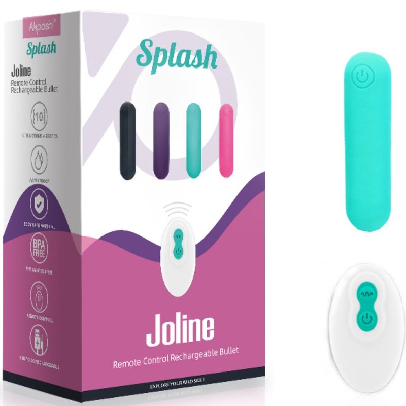 ARMONY - SPLASH JOLINE VIBRATOR BULLET SILICONE REMOTE CONTROL 10 VIBRATIONS 65 X 15 CM GREEN - NOCTURNA DESIRES