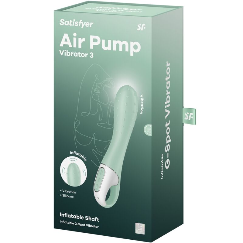 SATISFYER - AIR PUMP VIBRATOR 3 INFLATABLE G POINT MINT - NOCTURNA DESIRES