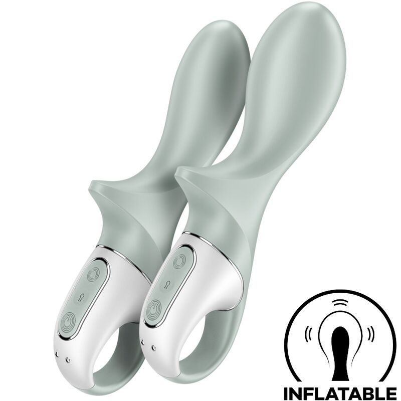 SATISFYER - AIR PUMP BOOTY 3 INFLATABLE ANAL VIBRATOR GREYGREEN - NOCTURNA DESIRES