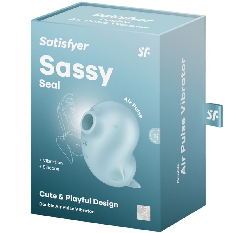 SATISFYER - SASSY SEAL STIMULATOR & VIBRATOR BLUE - NOCTURNA DESIRES