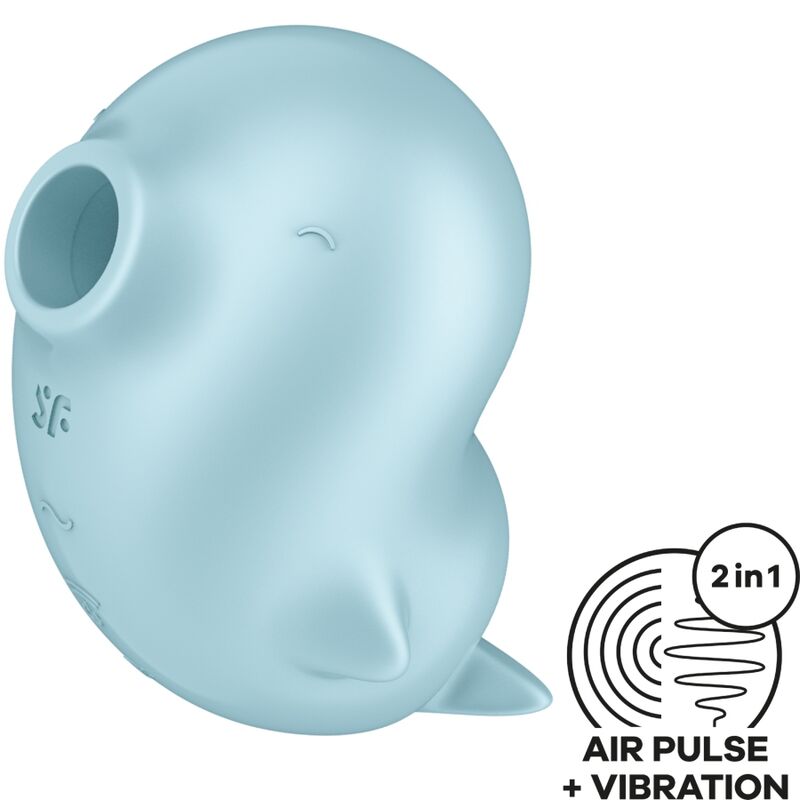 SATISFYER - SASSY SEAL STIMULATOR & VIBRATOR BLUE - NOCTURNA DESIRES