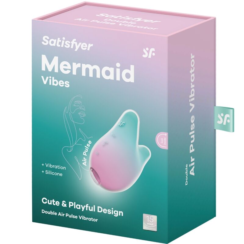 SATISFYER - MERMAID VIBES STIMULATOR & VIBRATOR MINT AND PINK - NOCTURNA DESIRES