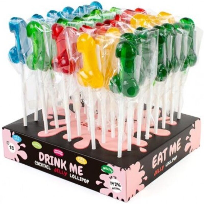 SECRETPLAY - DISPLAY ASSORTMENT PENIS LOLLIPOPS WITH ALCOHOL 40 UNITS - NOCTURNA DESIRES