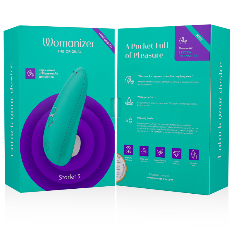 WOMANIZER - STARLET 3 CLITORAL STIMULATOR TURQUOISE - NOCTURNA DESIRES