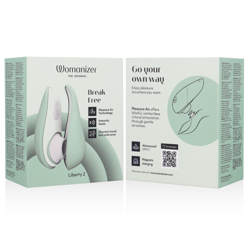 WOMANIZER - LIBERTY 2 CLITORIS STIMULATOR & SUCTION LIGHT GREEN - NOCTURNA DESIRES