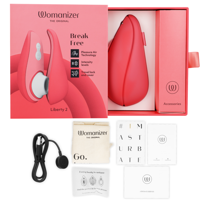 WOMANIZER - LIBERTY 2 CLITORIS STIMULATOR & SUCTION PINK - NOCTURNA DESIRES