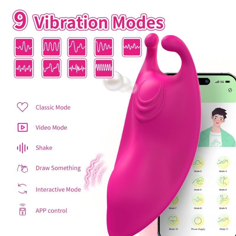 ARMONY - HONEYBEE WEARABLE PANTIES VIBRATOR G-SPOT FUCHSIA - FREE APP - NOCTURNA DESIRES