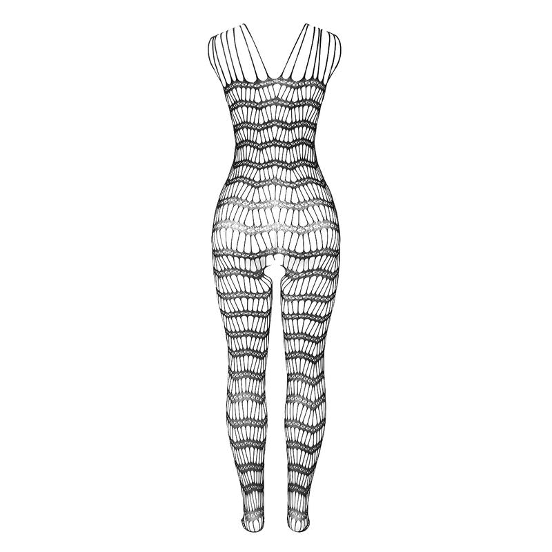 SUBBLIME - 951696 FISHNET CROTCHLESS BODYSTOCKING WITH STRAPS ON THE SHOULDERS BLACK ONE SIZE - NOCTURNA DESIRES