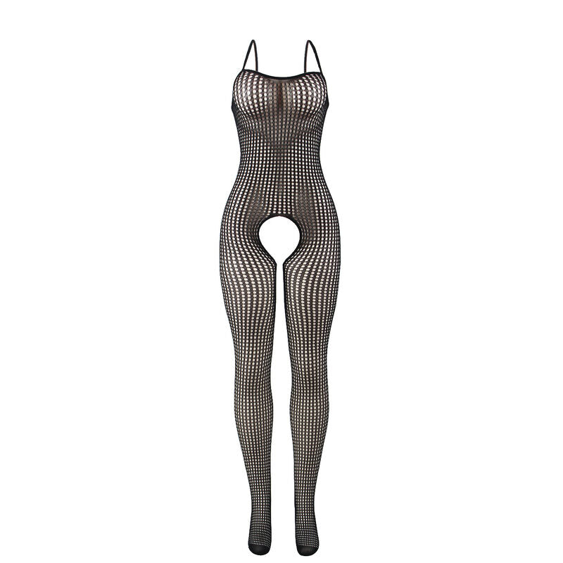 SUBBLIME - 951726 BLACK ELASTIC FISHNET CROTCHLESS BODYSTOCKING ONE SIZE - NOCTURNA DESIRES