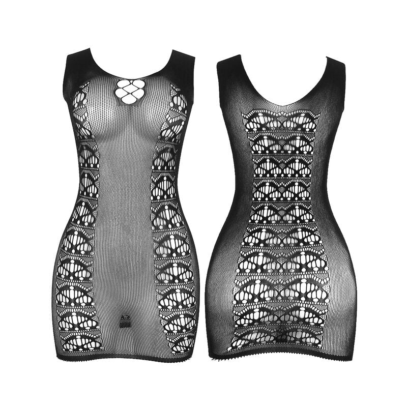 SUBBLIME - 952167 SHORT ELASTIC FISHNET DRESS BLACK ONE SIZE - NOCTURNA DESIRES