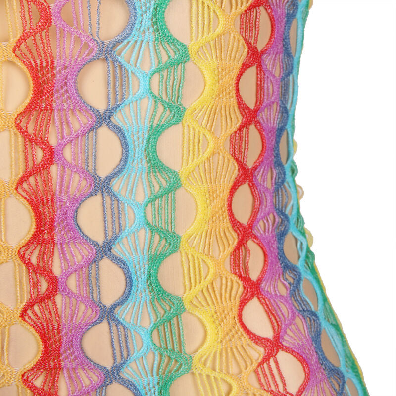 SUBBLIME - 952365 RAINBOW BARE SHOULDER FISHNET DRESS ONE SIZE - NOCTURNA DESIRES