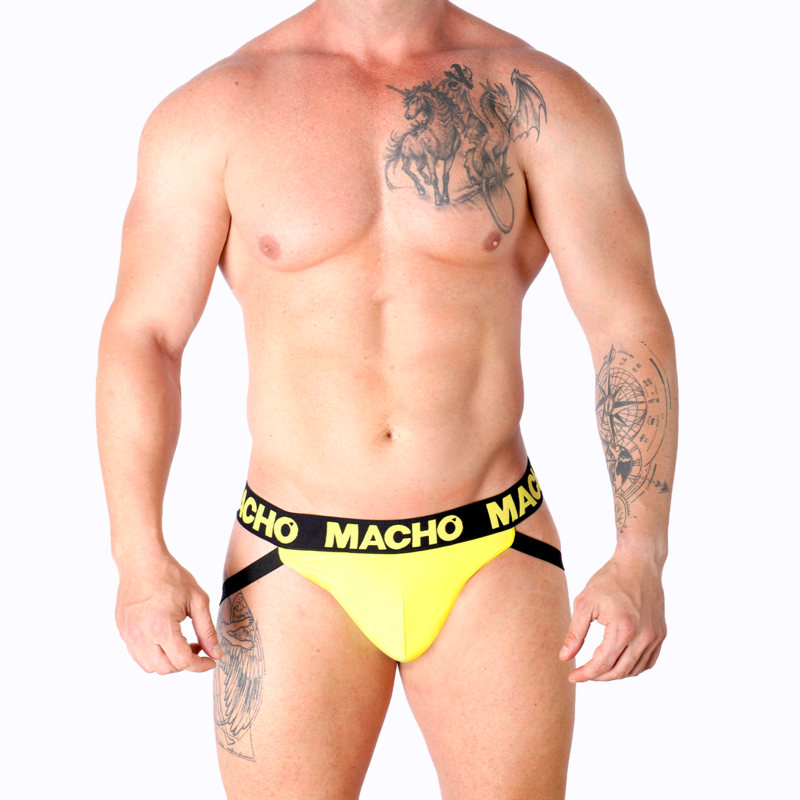 MACHO - MX25A JOCK LYCRA YELLOW L - NOCTURNA DESIRES