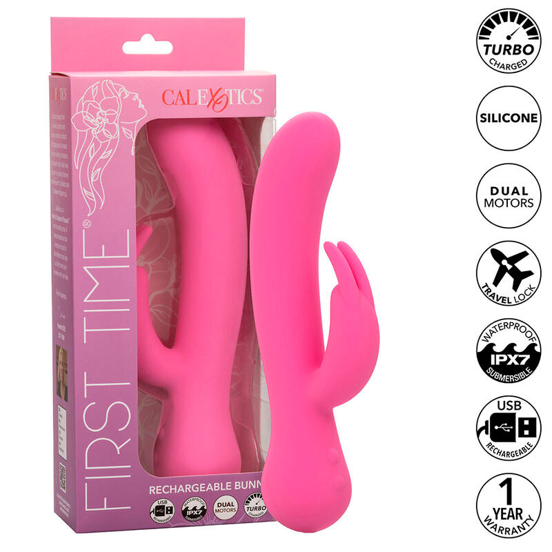 CALEXOTICS - FIRST TIME VIBRATOR RABBIT RECHARGEABLE PINK - NOCTURNA DESIRES