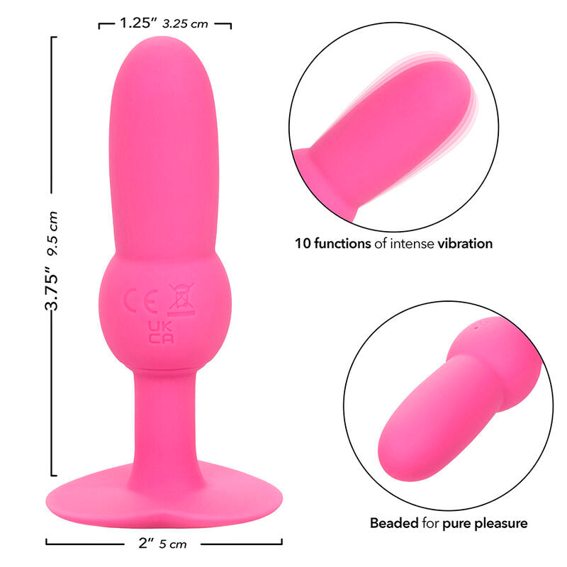 CALEXOTICS - FIRST TIME ANAL PLUG BEADED PROBE 10 VIBRATIONS PINK - NOCTURNA DESIRES
