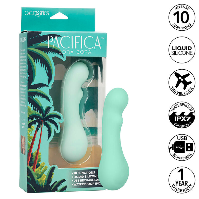 CALEXOTICS - PACIFICA BORA BORA ESTIMULATOR G SPOT 10 VIBRATIONS AQUA - NOCTURNA DESIRES