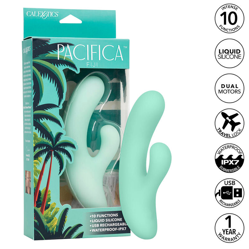 CALEXOTICS - PACIFICA FIJI VIBRATOR & ESTIMULATOR G SPOT 10 VIBRATIONS AQUA - NOCTURNA DESIRES