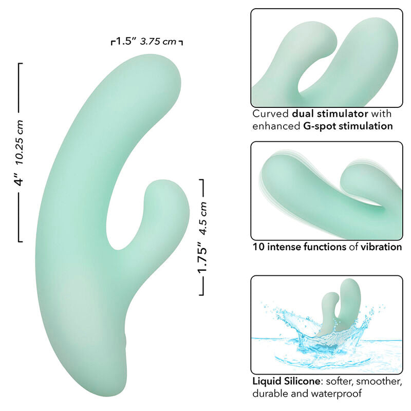 CALEXOTICS - PACIFICA FIJI VIBRATOR & ESTIMULATOR G SPOT 10 VIBRATIONS AQUA - NOCTURNA DESIRES