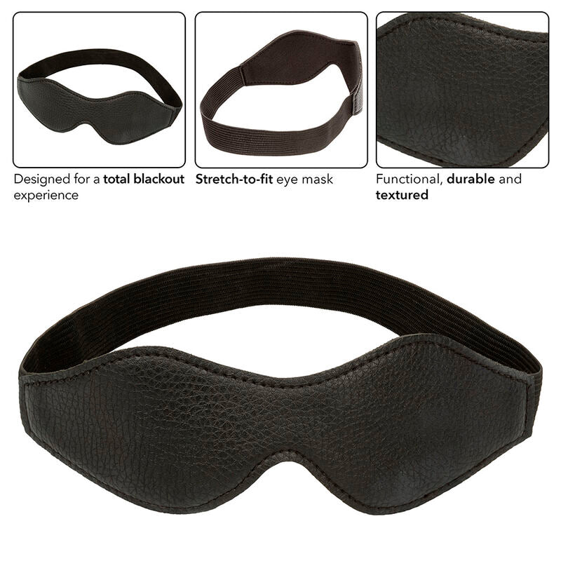 CALEXOTICS - NOCTURNAL EYE MASK PVC LEATHER BLACK - NOCTURNA DESIRES