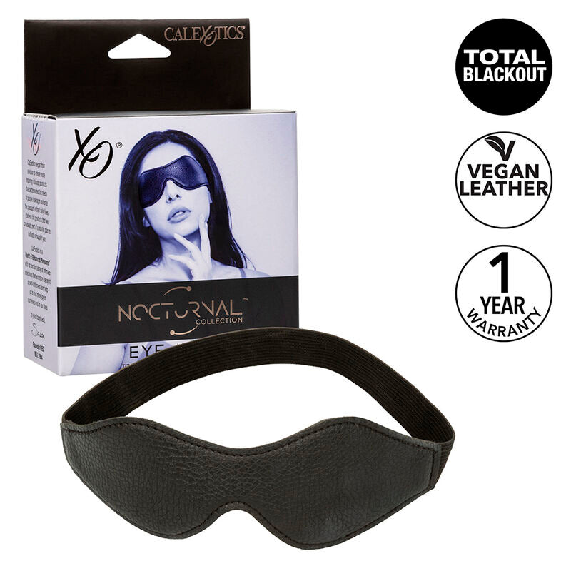 CALEXOTICS - NOCTURNAL EYE MASK PVC LEATHER BLACK - NOCTURNA DESIRES