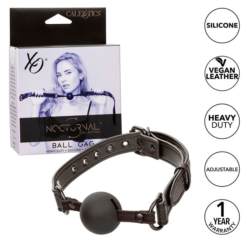 CALEXOTICS - NOCTURNAL BALL GAG SILICONE BLACK - NOCTURNA DESIRES