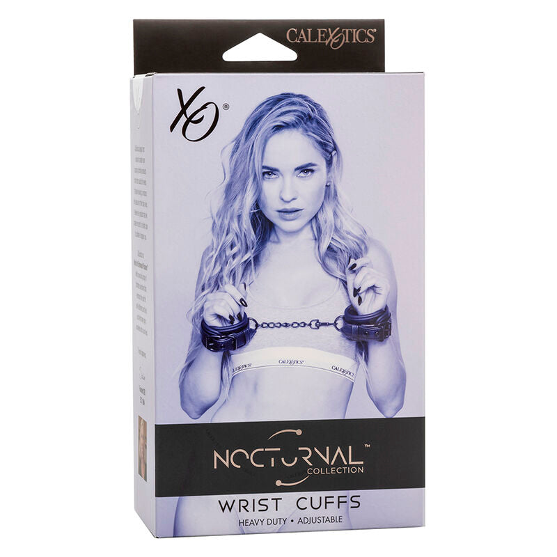 CALEXOTICS - NOCTURNAL LEATHER WRIST CUFFS ADJUSTABLE BLACK - NOCTURNA DESIRES