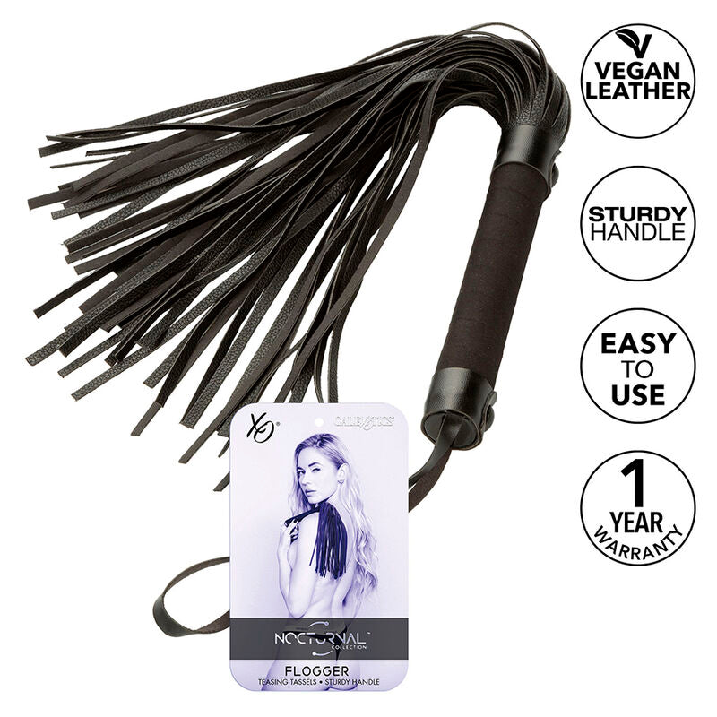 CALEXOTICS - NOCTURNAL FLOGGER LEATHER BLACK - NOCTURNA DESIRES