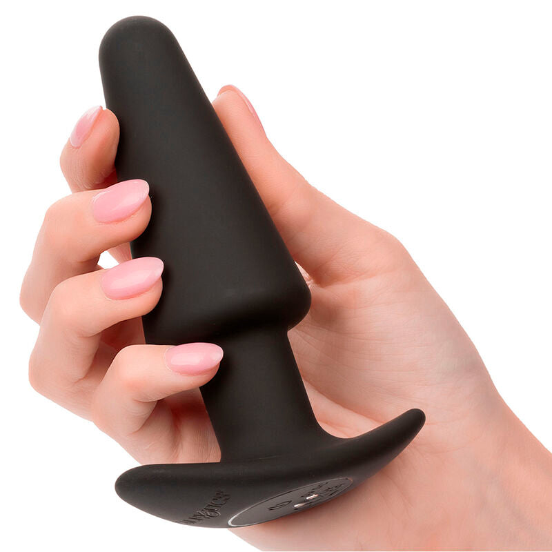 CALEXOTICS - ROCK BOTTOM TAPERED ANAL PLUG 10 VIBRACIONES SILICONE BLACK - NOCTURNA DESIRES