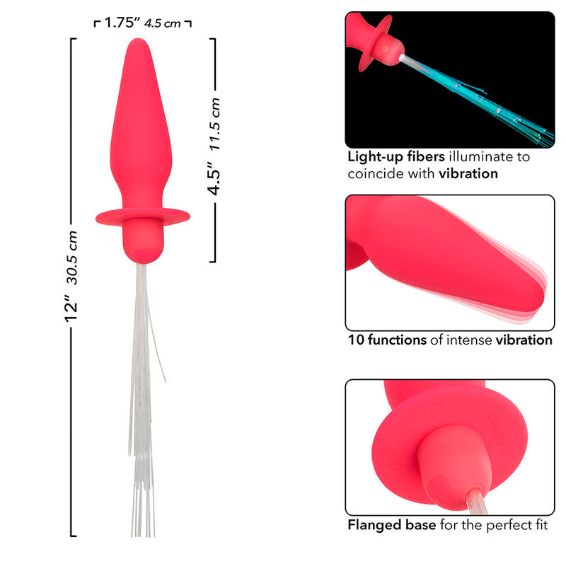 CALEXOTICS - SOUTHERN LIGHTS LIGHT UP ANAL PLUG 10 VIBRATIONS SILICONE PINK - NOCTURNA DESIRES