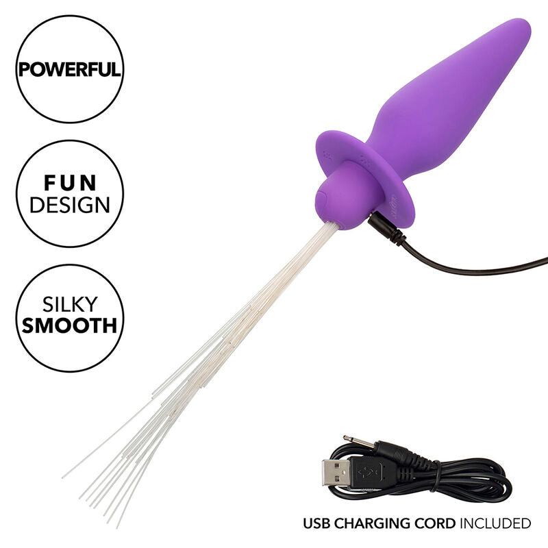 CALEXOTICS - SOUTHERN LIGHTS LIGHT UP ANAL PLUG 10 VIBRATIONS SILICONE PURPLE - NOCTURNA DESIRES