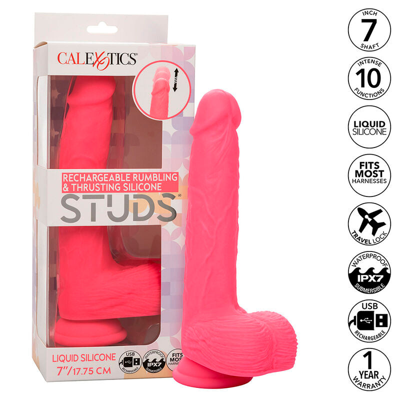 CALEXOTICS - STUDS REALISTIC VIBRATOR 10 VIBRATIONS PINK - NOCTURNA DESIRES