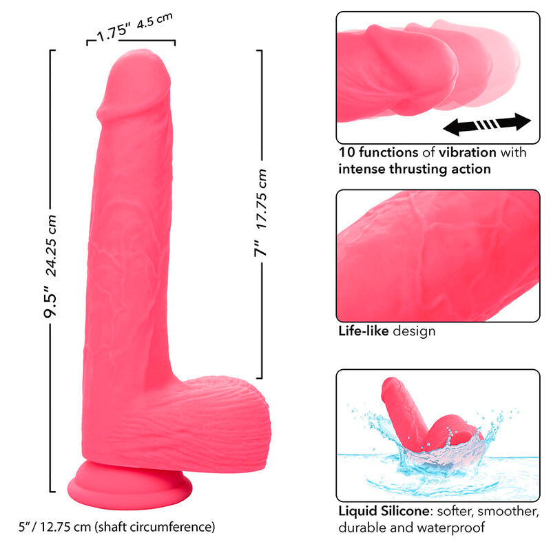 CALEXOTICS - STUDS REALISTIC VIBRATOR 10 VIBRATIONS PINK - NOCTURNA DESIRES