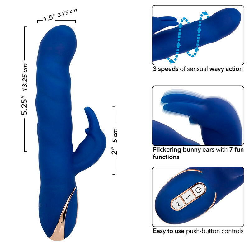 CALEXOTICS - JACK RABBIT VIBRATOR WAVE MOTION BLUE - NOCTURNA DESIRES
