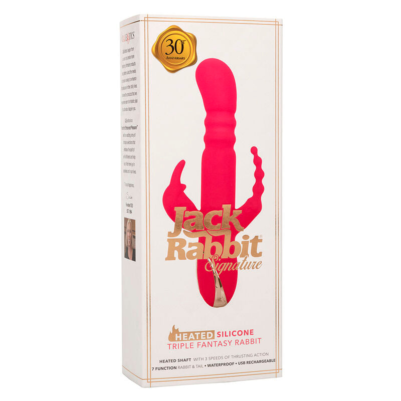 CALEXOTICS - JACK FANTASY TRIPLE HEATED VIBRATOR RABBIT PINK - NOCTURNA DESIRES