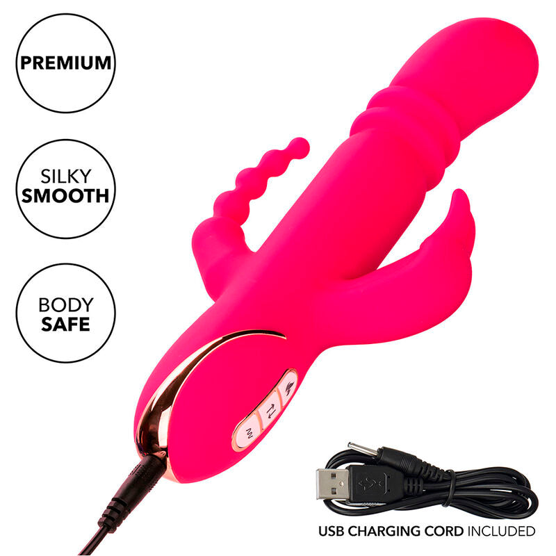 CALEXOTICS - JACK FANTASY TRIPLE HEATED VIBRATOR RABBIT PINK - NOCTURNA DESIRES