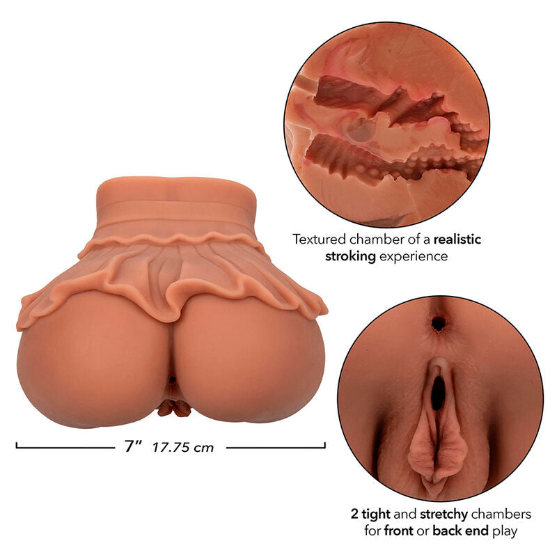 CALEXOTICS - THE HOMECOMING QUEEN DOUBLE REALISTIC MASTURBATOR CARAMEL - NOCTURNA DESIRES