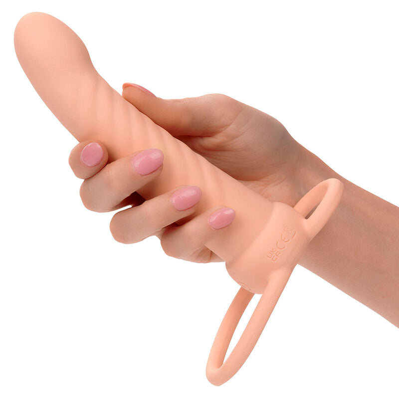 CALEXOTICS - MAXX RIBBED DUAL PENETRATOR 10 VIBRATIONS FLESH - NOCTURNA DESIRES