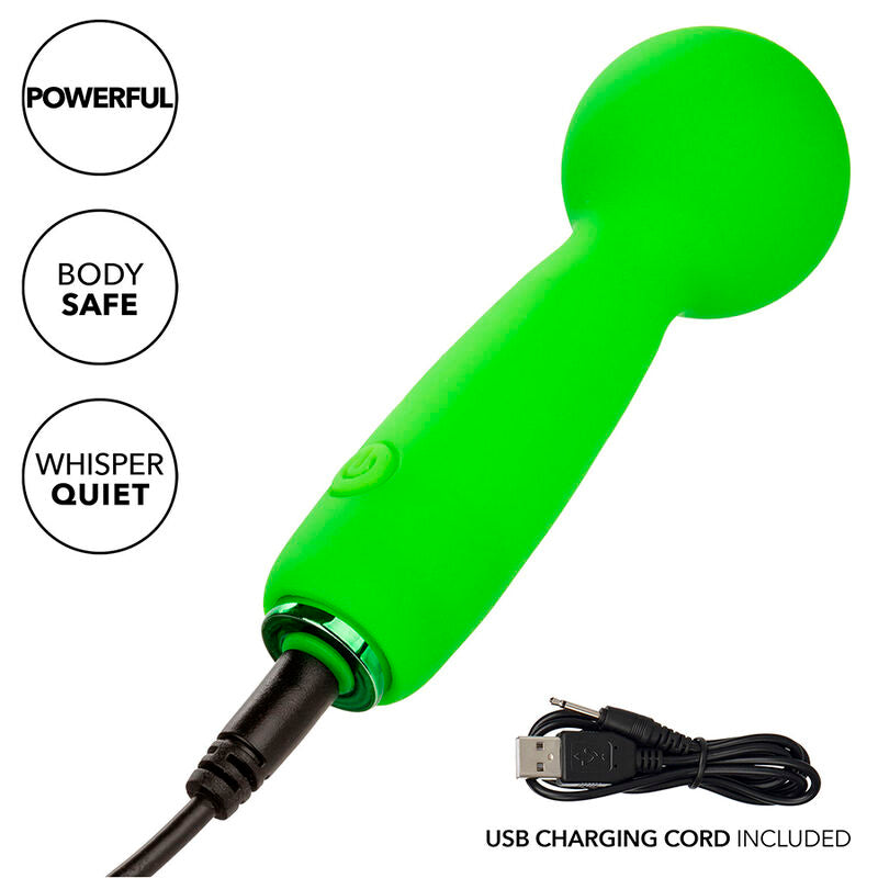 CALEXOTICS - NEON VIBES THE BUBBLY VIBE MINI MASSAGER 10 VIBRATIONS GREEN - NOCTURNA DESIRES