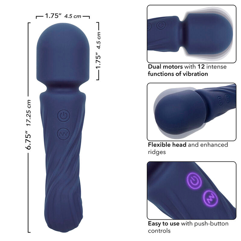 CALEXOTICS - CHARISMA ALLURE MASSAGER DUAL MOTORS 12 FUNCTIONS 17.25 CM X 4.5 CM PURPLE - NOCTURNA DESIRES