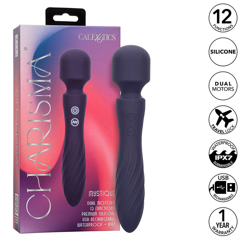 CALEXOTICS - CHARISMA MYSTIQUE MASSAGER DUAL MOTORS 12 FUNCTIONS 20,5 CM X 4.5 CM PURPLE - NOCTURNA DESIRES
