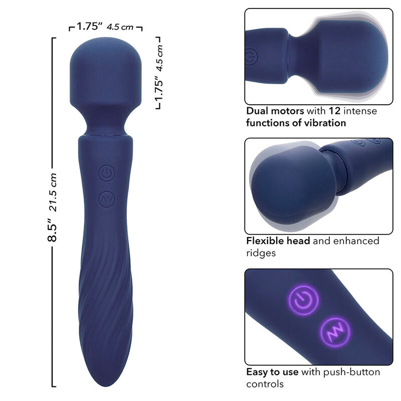 CALEXOTICS - CHARISMA MYSTIQUE MASSAGER DUAL MOTORS 12 FUNCTIONS 20,5 CM X 4.5 CM PURPLE - NOCTURNA DESIRES