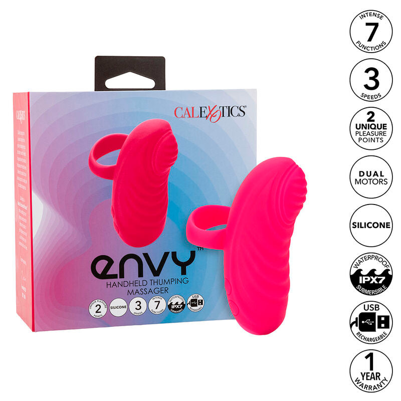 CALEXOTICS - ENVY HANDHELD ROLLING BALL MASSAGER 7 VIBRATIONS PINK - NOCTURNA DESIRES