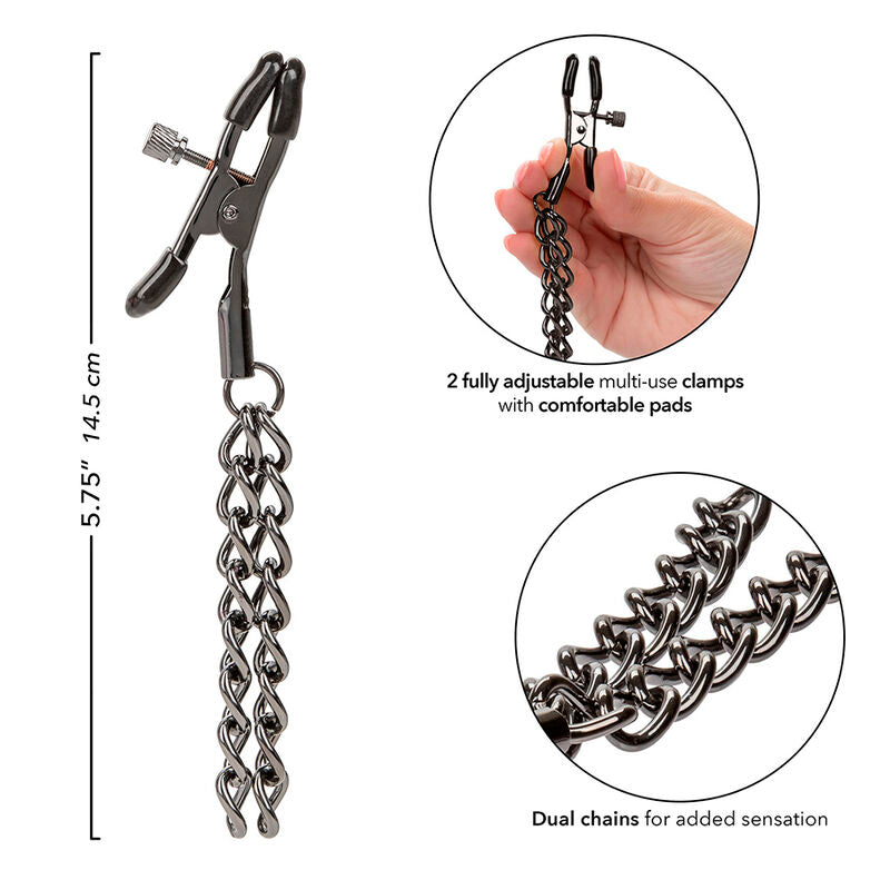 CALEXOTICS - EUPHORIA CHAIN NIPPLE CLAMPS 14.5 CM - NOCTURNA DESIRES