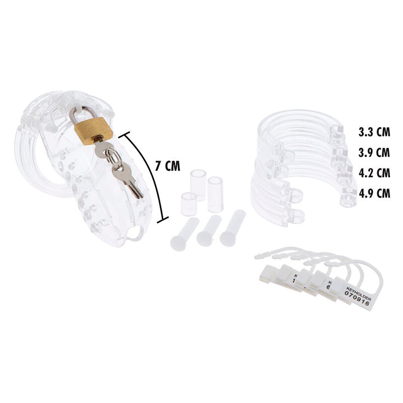 HIDDEN DESIRE - EXTREME CHASTITY COCK CAGE ACRYLIC ADJUSTABLE CLEAR - NOCTURNA DESIRES