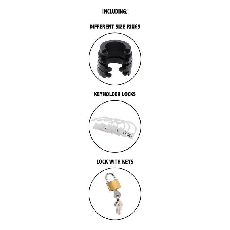 HIDDEN DESIRE - EXTREME CHASTITY COCK CAGE SILICONE SIZE L BLACK - NOCTURNA DESIRES